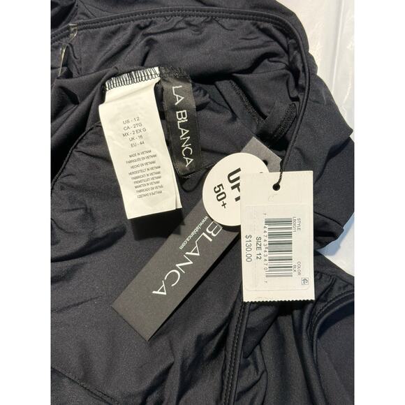 La Blanca Island Goddess Off Shoulder Ruffle One Piece Swimsuit, Women's Size 12 - Picture 7 of 7